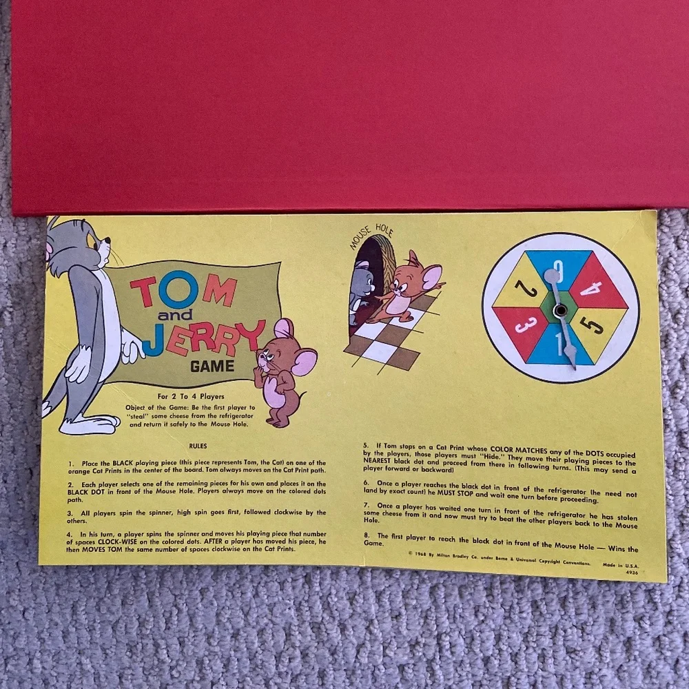1968 Rare Vintage Tom and Jerry Board Game